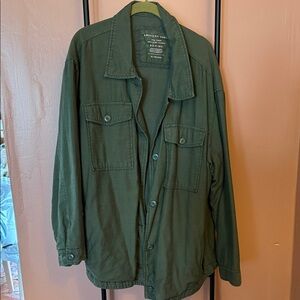 American Eagle Olive Green Utility Shacket